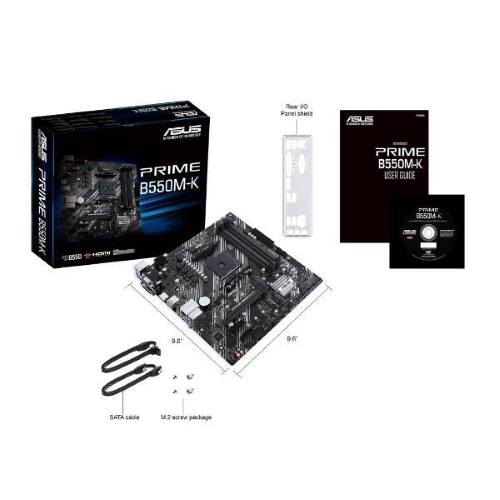 ASUS PRIME B550M-K - Scheda madre - micro ATX - Socket AM4 - AMD B550 Chipset - USB 3.2 Gen 1, USB 3.2 Gen 2 - Gigabit LAN - scheda grafica (richiesta CPU) - HD Audio (8 canali)